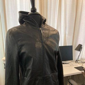 Leather Hoodie Jacket